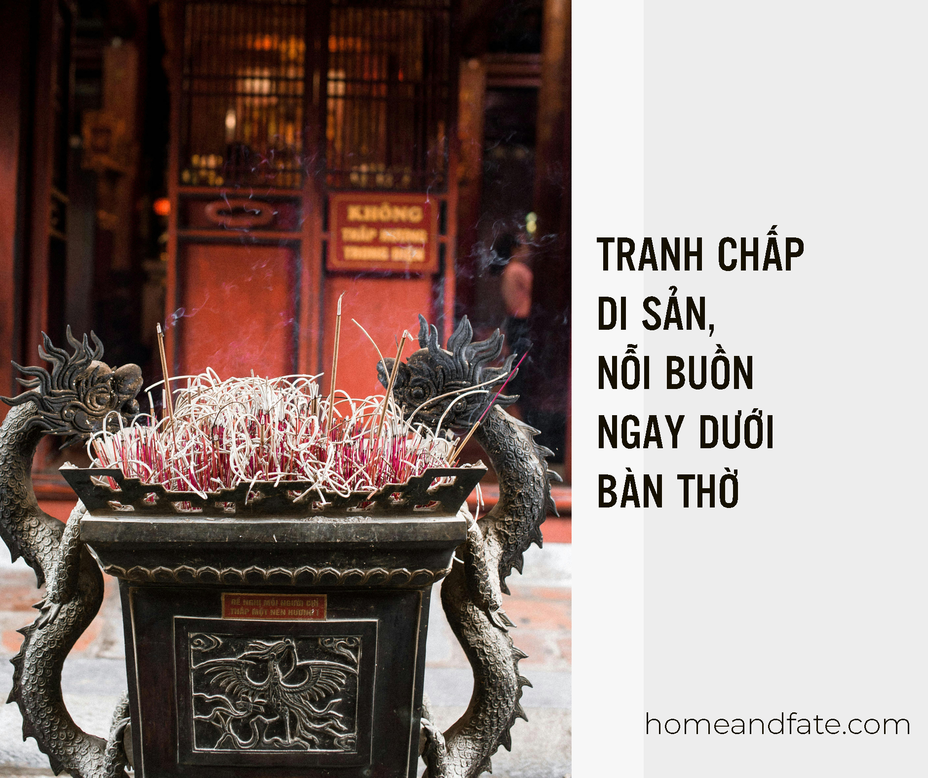TRANH CHẤP DI SẢN, NỖI BUỒN NGAY DƯỚI BÀN THỜ